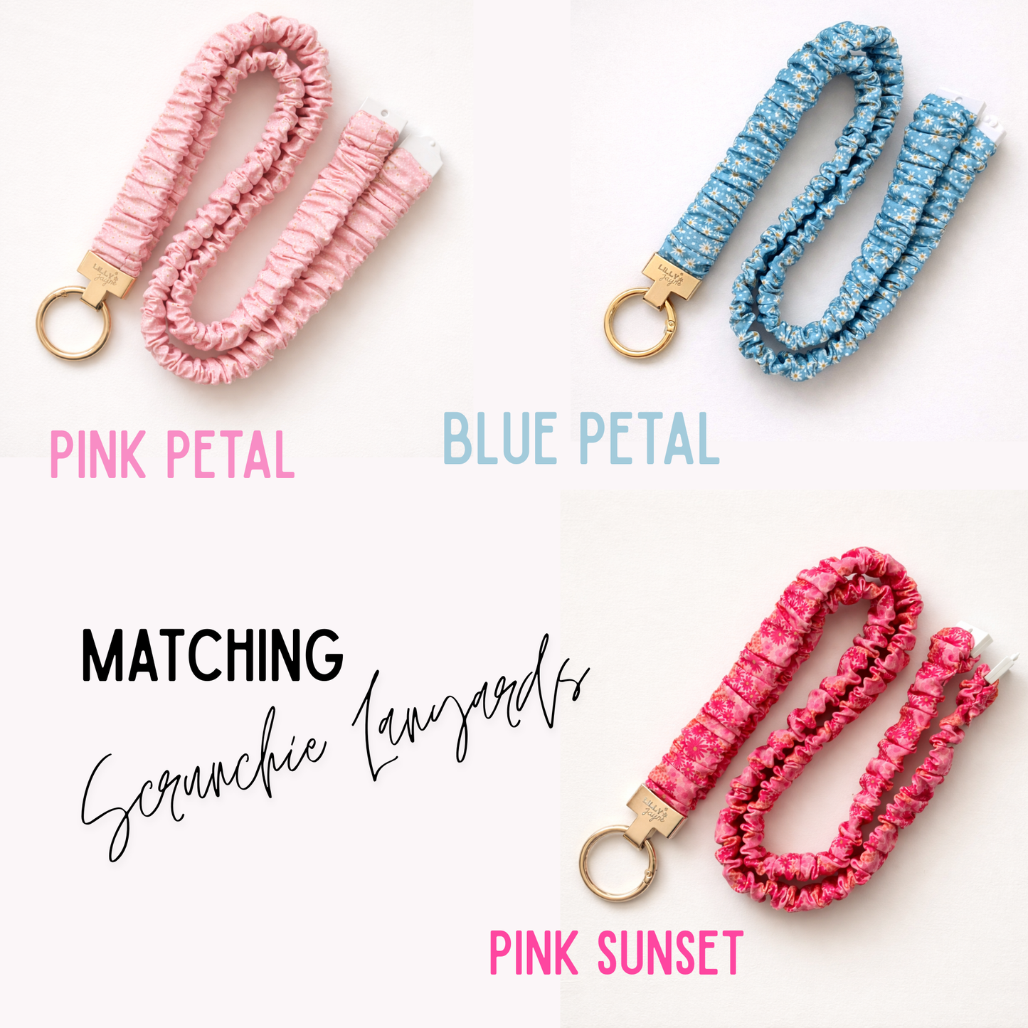 Blue Petal Fabric Lanyard