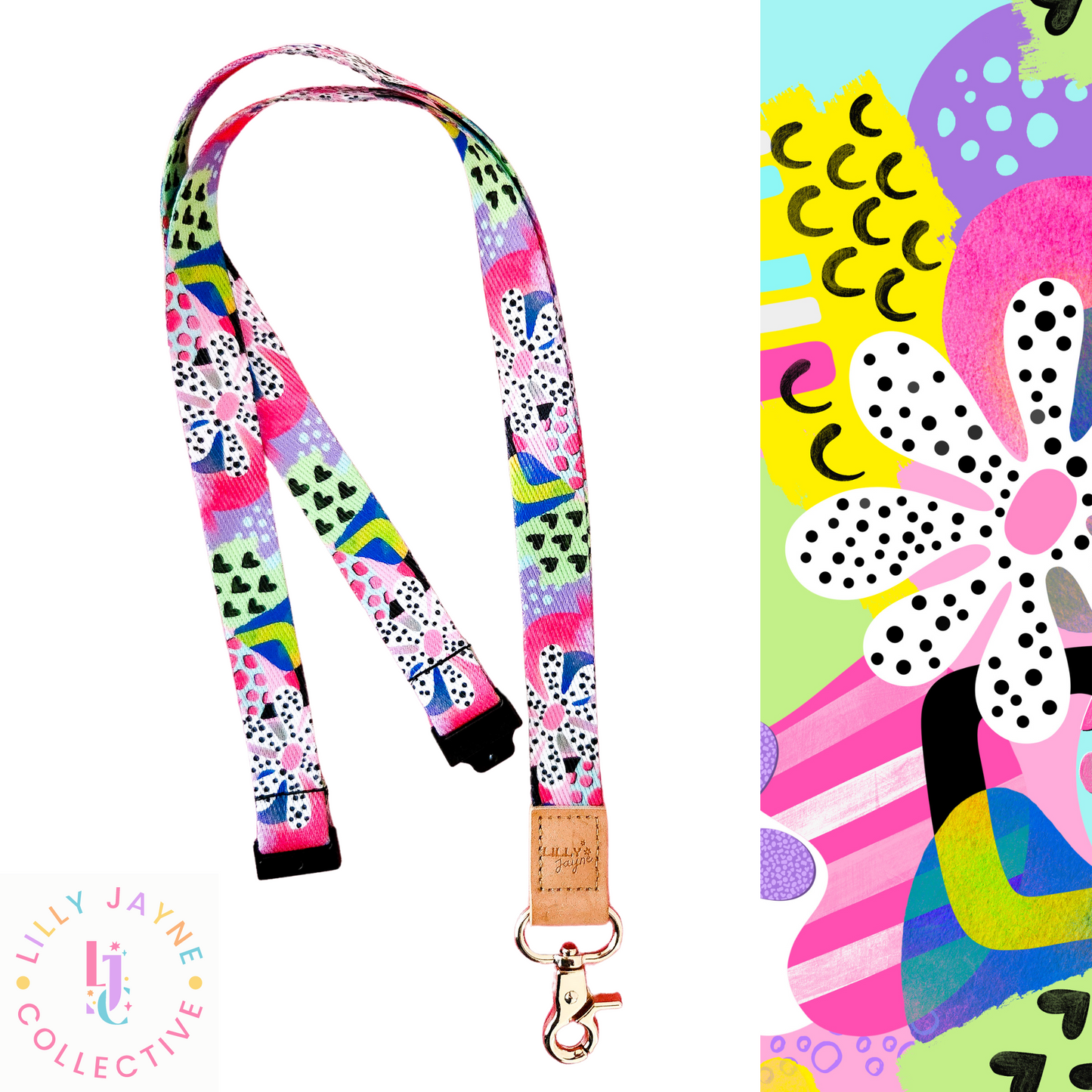 Colour Me Happy Fabric Lanyard