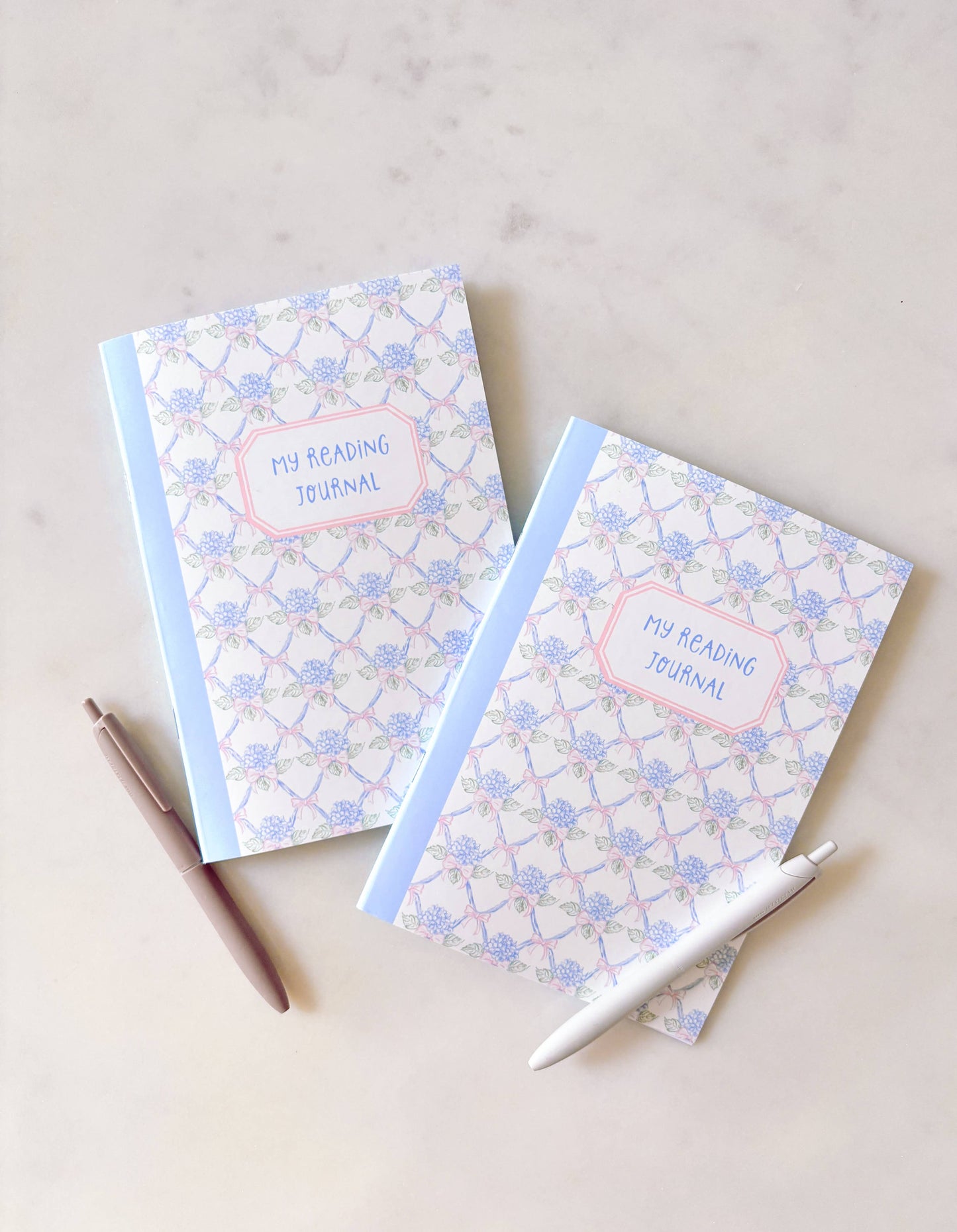 Fleurs on Sunday - Blue Floral Reading Journal | A5 Book Review Notebook