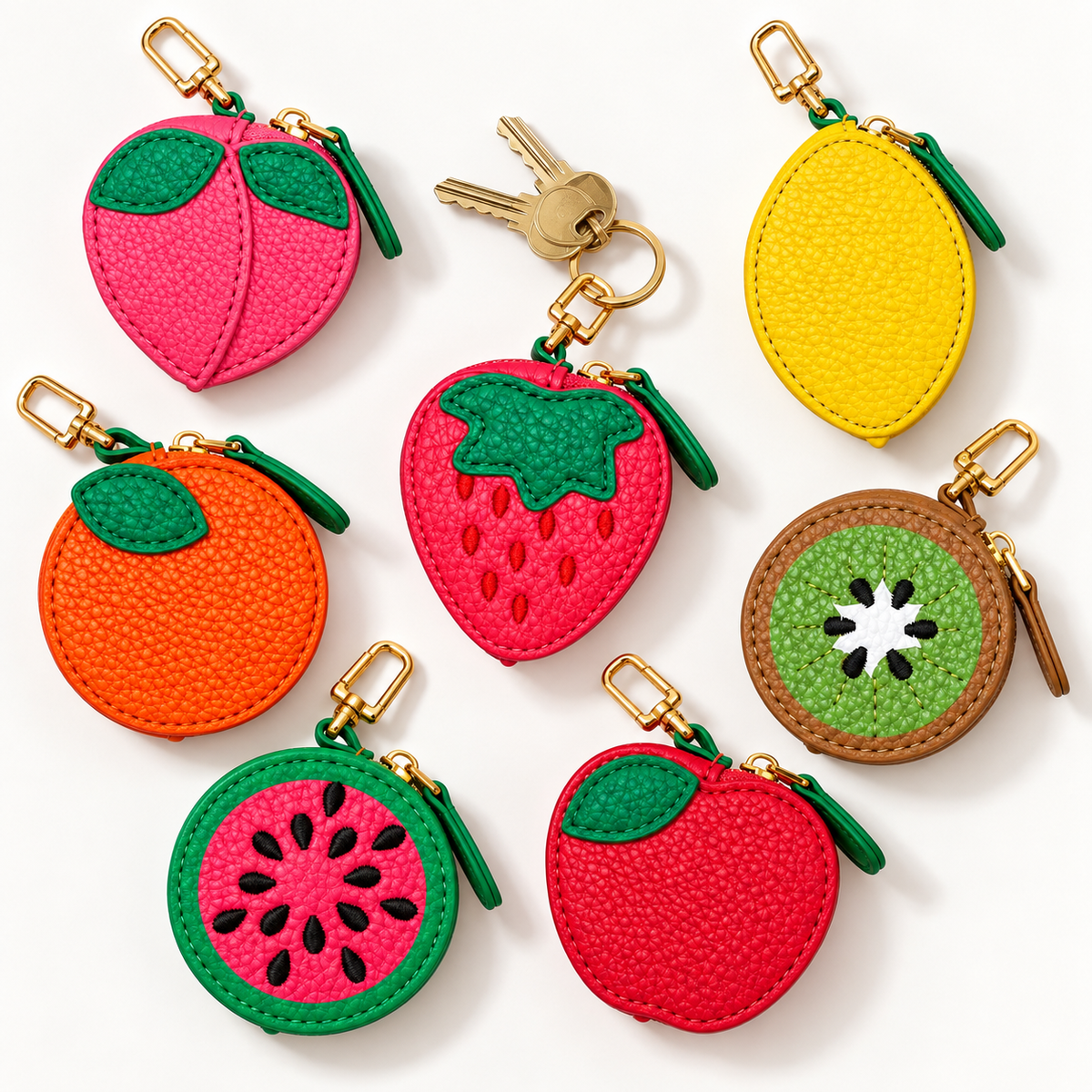 🍓🍋 Mini Fruit Coin / AirTag Keychain