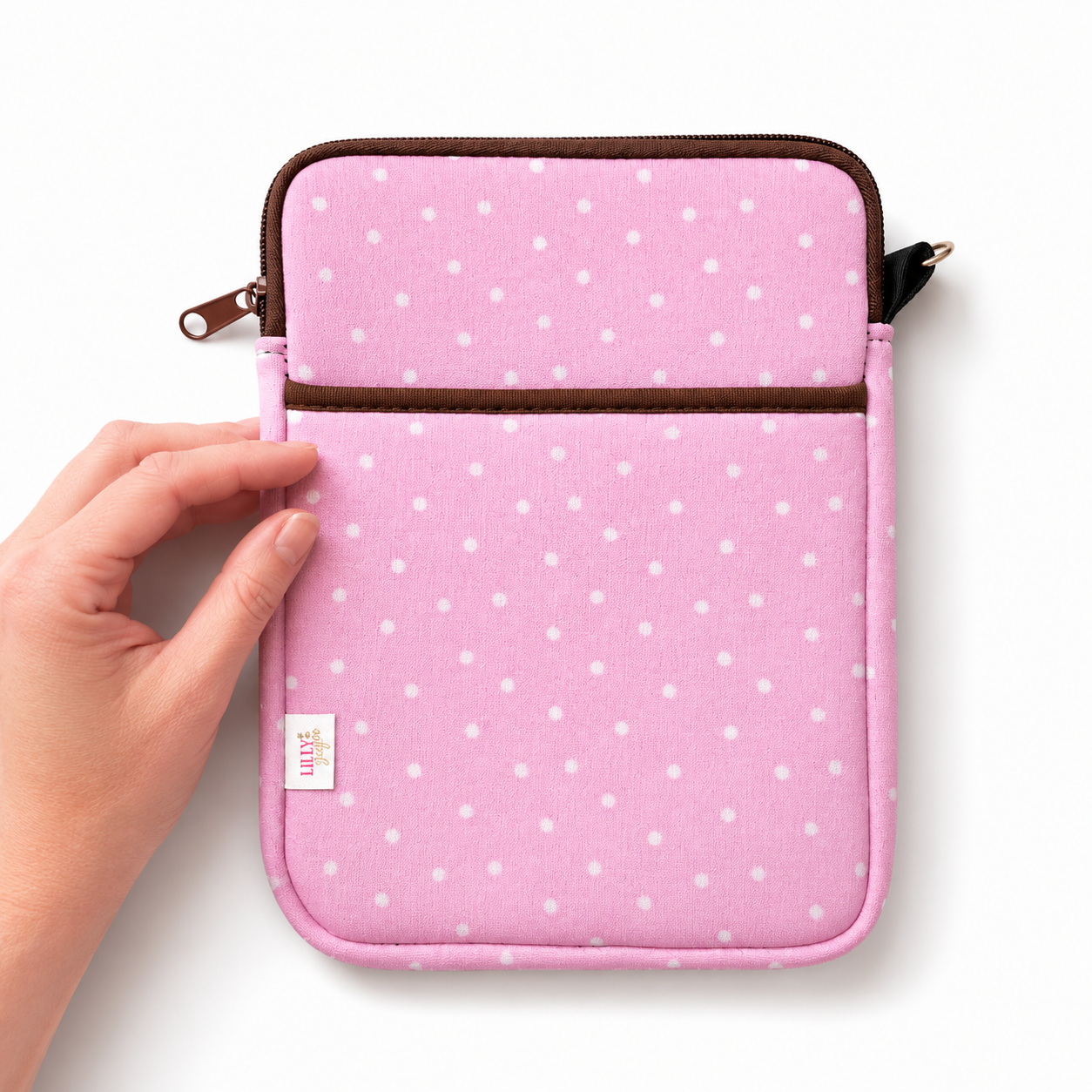 E-reader / Tablet Sleeve / Case / Book Sleeve - Pink Polka Dot