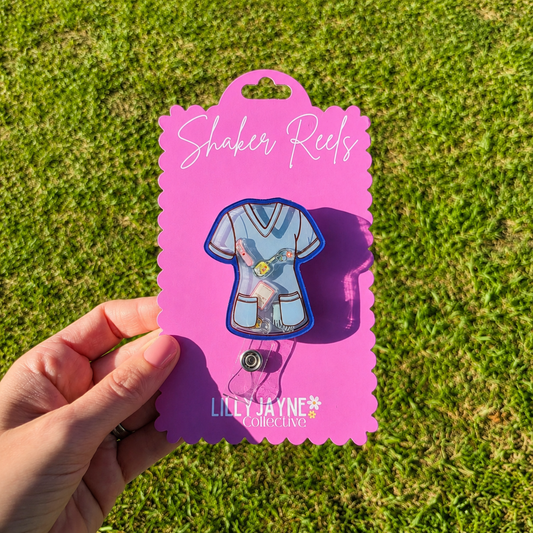 Scrubs Shaker Reel Badge