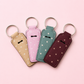 💄 Lip Balm Keychain Holder (Brown Polka Dot)