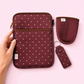 Brown Polka Dot - Rayni Cup Cozy - Reusable Coffee Sleeve (16oz)