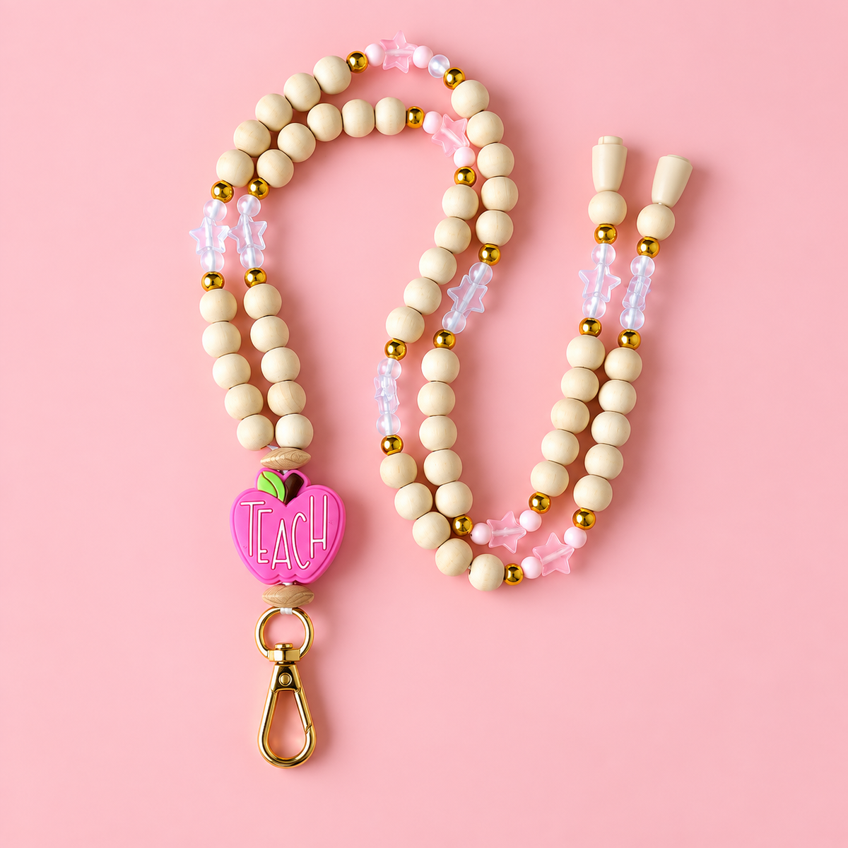 Wooden Bead Lanyard - Teach