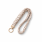 Beige & White Scrunchie Lanyard – Stretchy & Cute (49cm + Stretch)