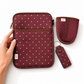 E-reader / Tablet Sleeve / Case / Book Sleeve - Brown Polka Dot