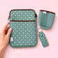 💄 Lip Balm Keychain Holder (Sage Green Polka Dot)