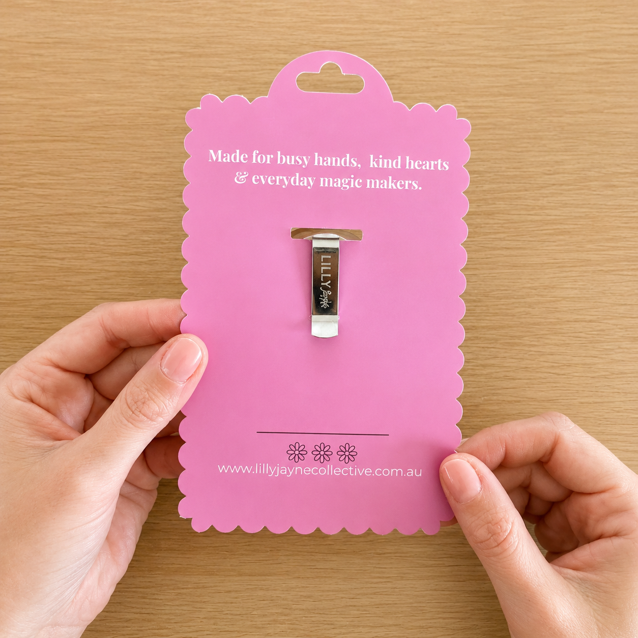 Girlie Gang Pink Heart Shaker Reel Badge