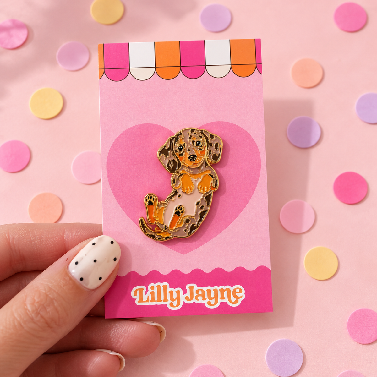Dappled Dachshund Enamel Pin