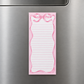 Pink Bow Magnetic Notepad – Fridge Shopping List