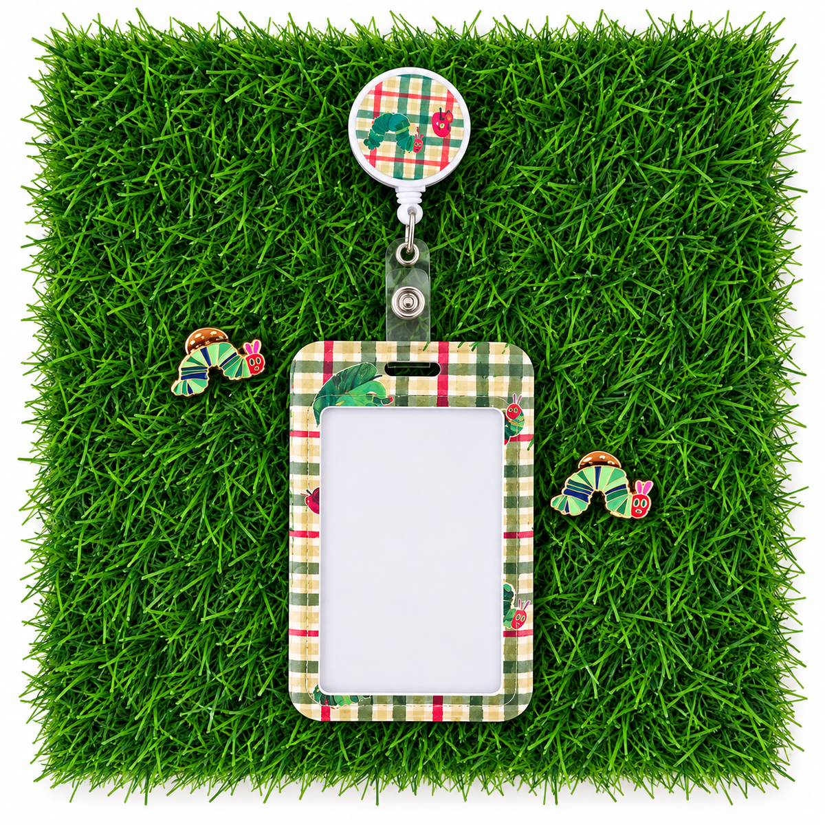 Hungry Caterpillar ID reel badge & ID Holder combo | Healthcare | Educators | Office