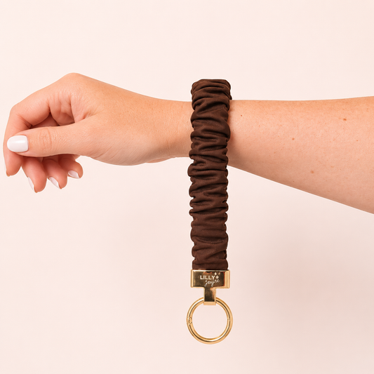 Chocolate Brown Scrunchie Wristlet (Mini Me)
