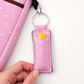 💄 Lip Balm Keychain Holder (Pink Polka Dot)