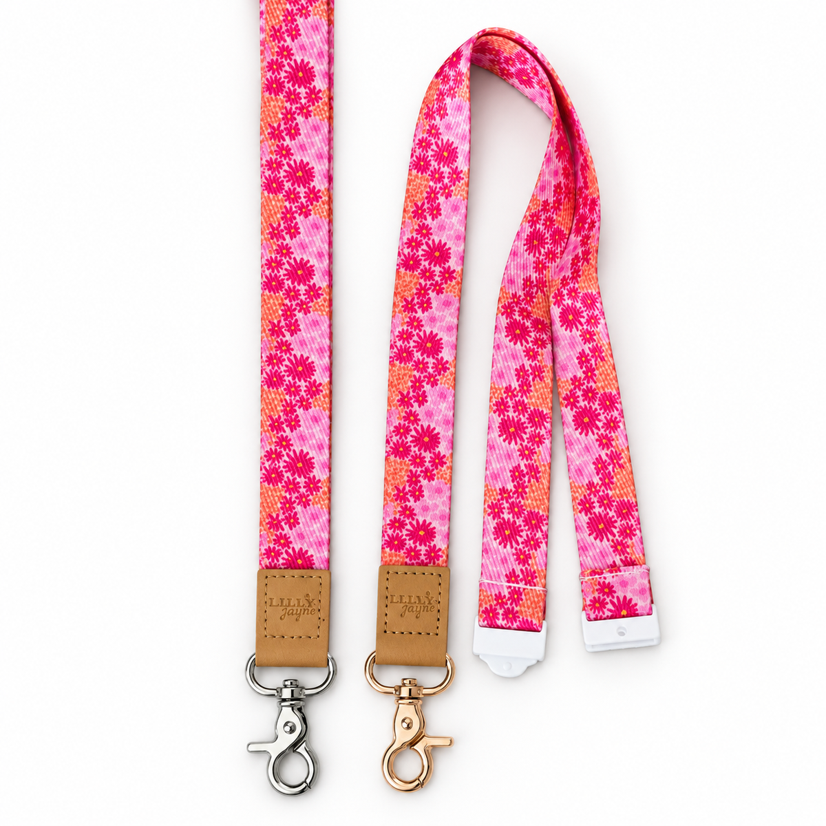 Pink Sunset Fabric Lanyard