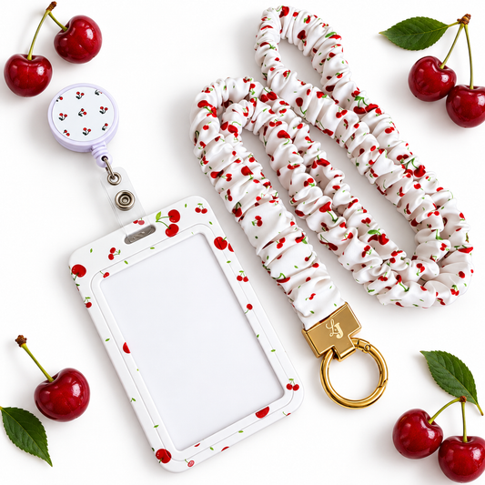 Cherry ID reel badge & ID Holder combo | Healthcare | Educators | Office
