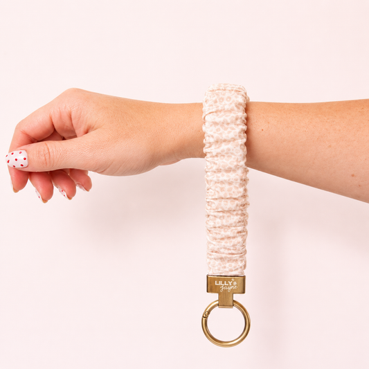 Beige Petal Scrunchie Wristlet (Mini Me)
