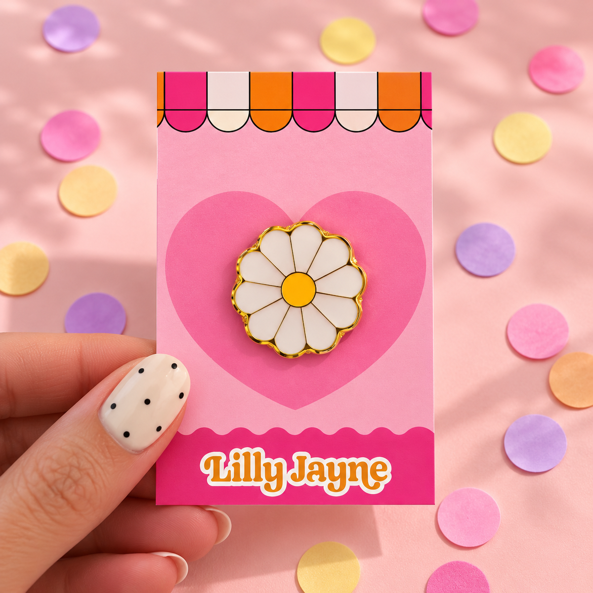 White Flower Enamel Pin