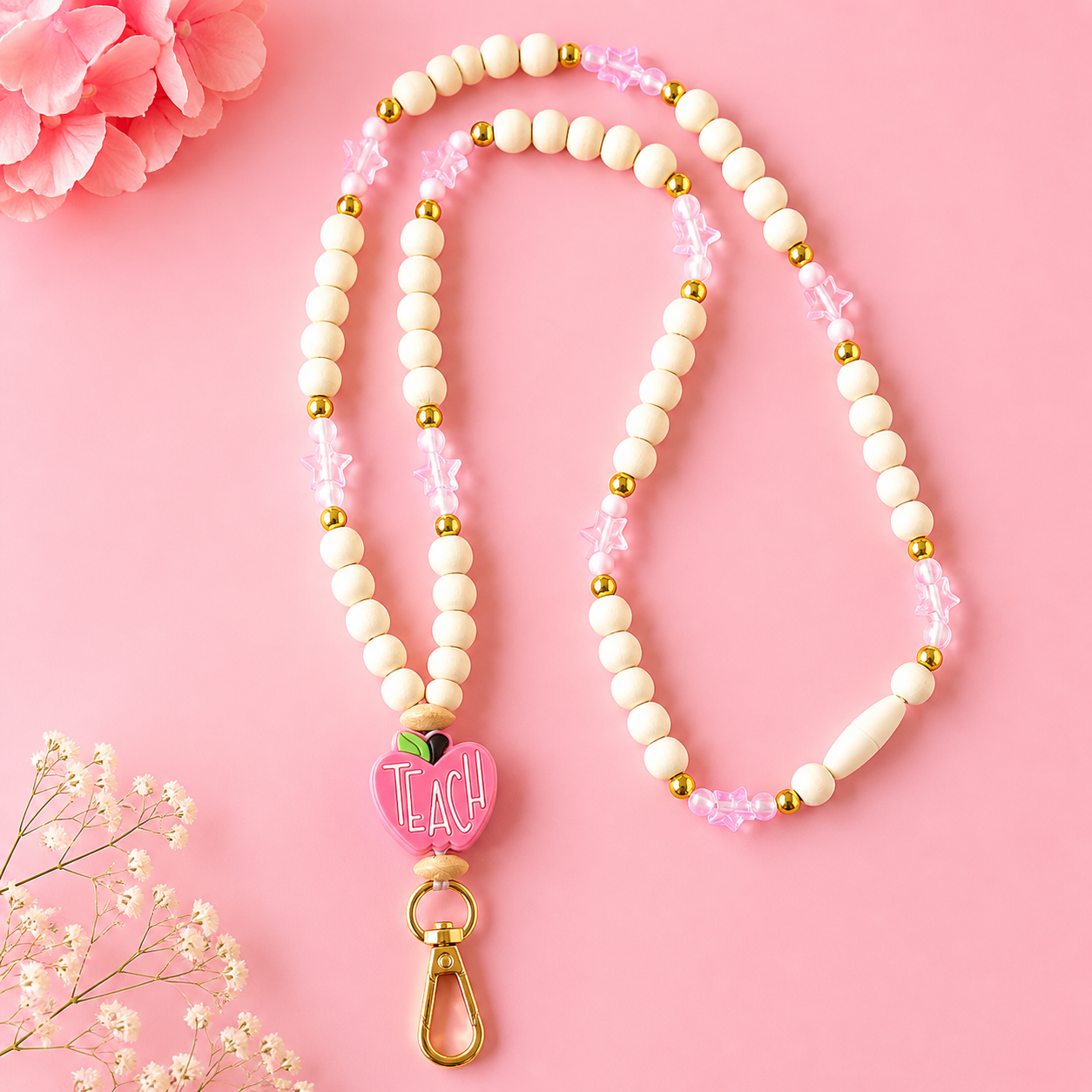 Wooden Bead Lanyard - Teach