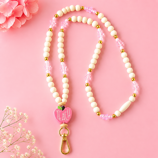 Wooden Bead Lanyard - Teach