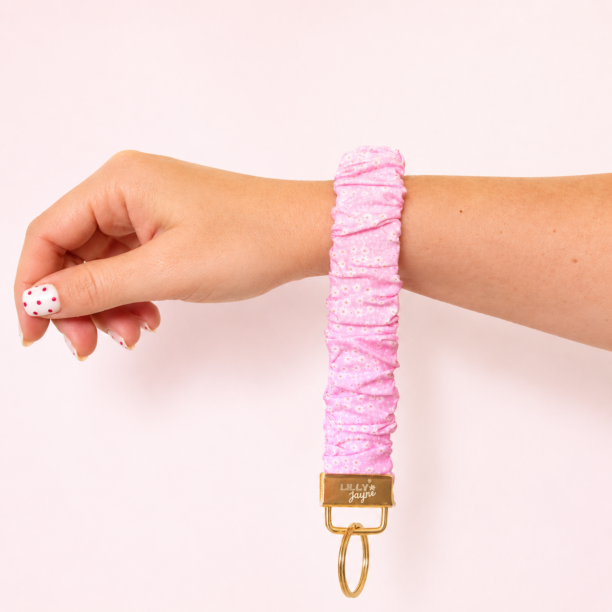 Pink Petal Scrunchie Wristlet (Mini Me)