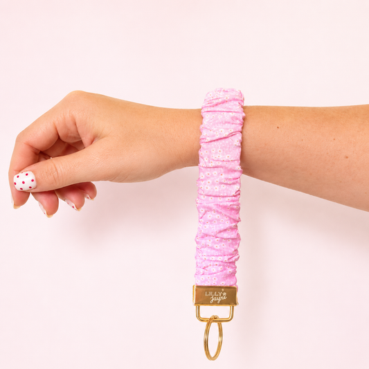Pink Petal Scrunchie Wristlet (Mini Me)
