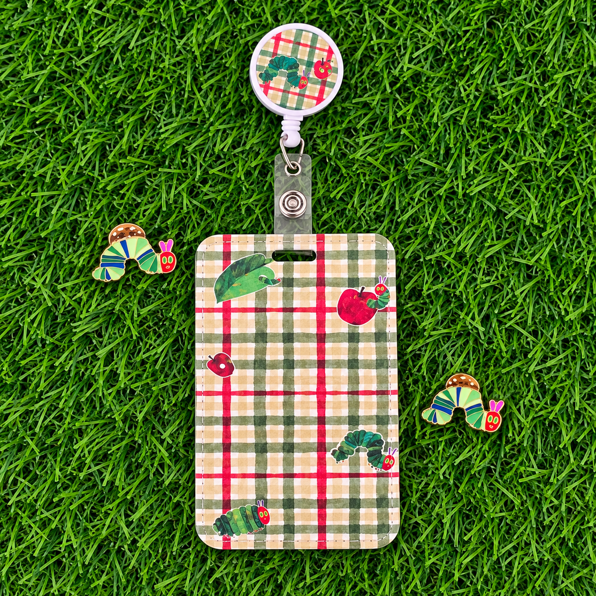 Hungry Caterpillar ID reel badge & ID Holder combo | Healthcare | Educators | Office