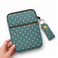 💄 Lip Balm Keychain Holder (Sage Green Polka Dot)