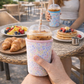 Pastel Garden - Rayni Cup Cozy – Pink & Floral Reusable Coffee Sleeve (16oz)