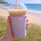 Floral Bow - Rayni Cup Cozy – Pink & Floral Reusable Coffee Sleeve (16oz)