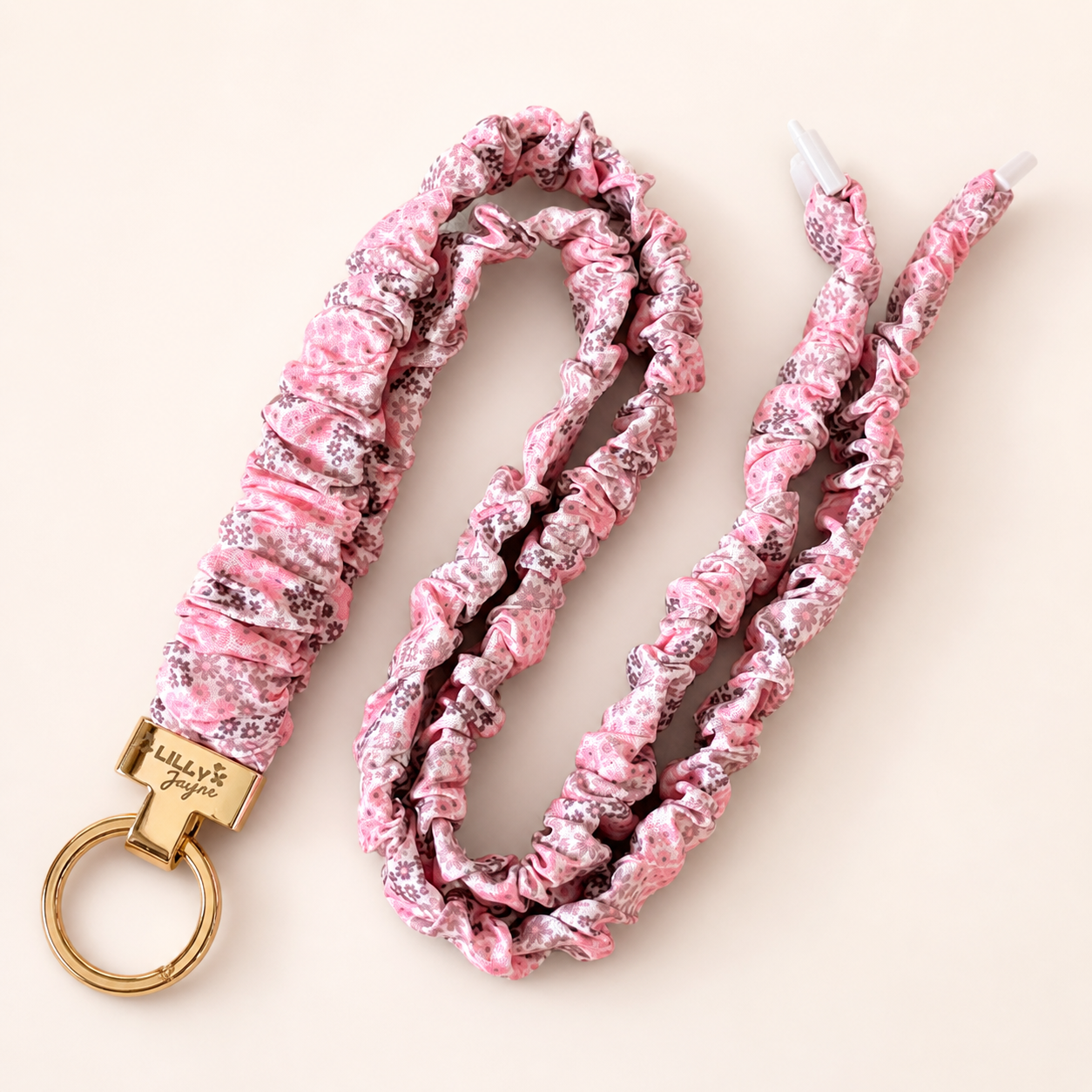(Cosmetically Imperfect) Cherry Blossom - Scrunchie Lanyard – Stretchy, Safe & Cute (49cm + Stretch)