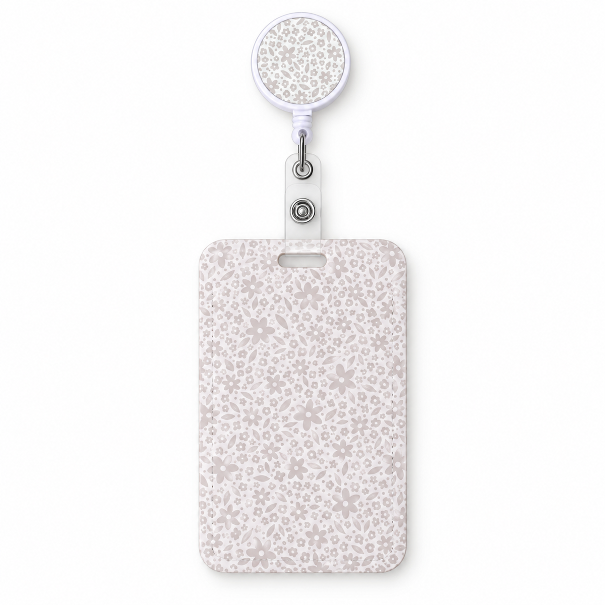 Beige Petal ID reel badge & ID Holder combo | Healthcare | Educators | Office