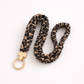 Leopard Print Scrunchie Lanyard – Stretchy & Cute (49cm + Stretch)