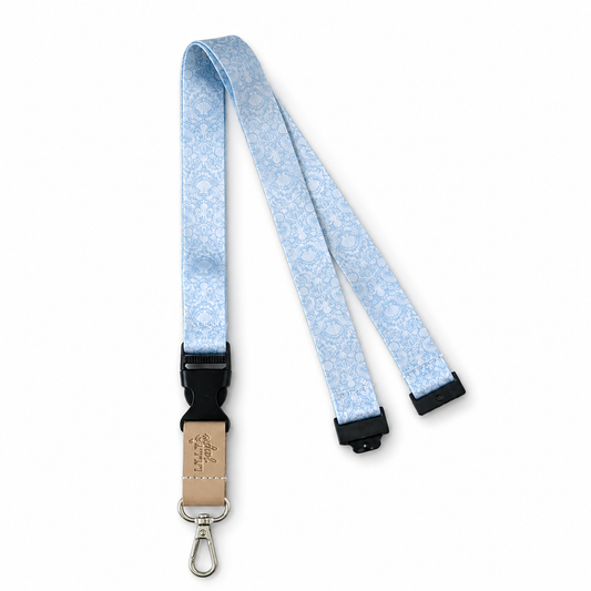 Whitsunday Waters Fabric Lanyard | Detachable Silver clip