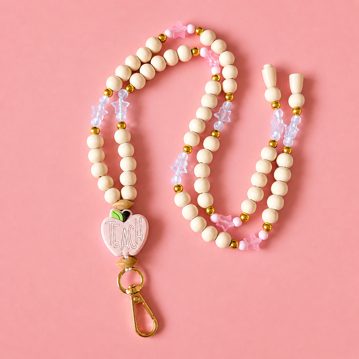 Wooden Bead Lanyard - Teach