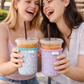 Floral Bow - Rayni Cup Cozy – Pink & Floral Reusable Coffee Sleeve (16oz)