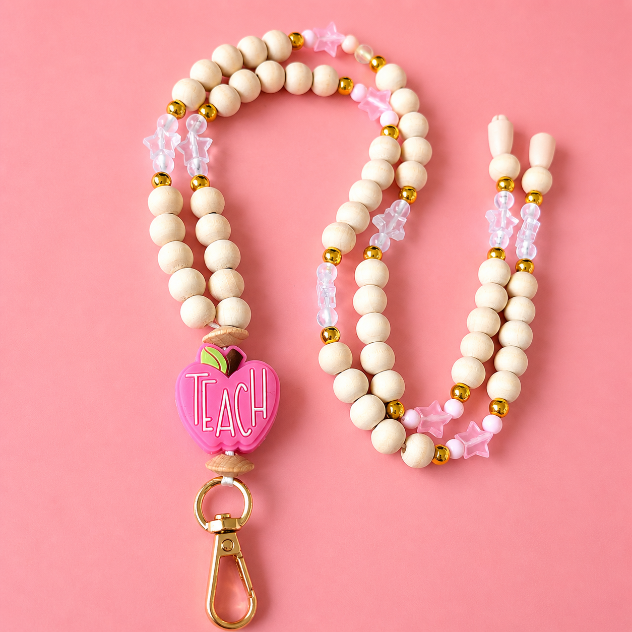 Wooden Bead Lanyard - Teach