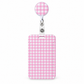 Pink Gingham ID reel badge & ID Holder combo | Healthcare | Educators | Office