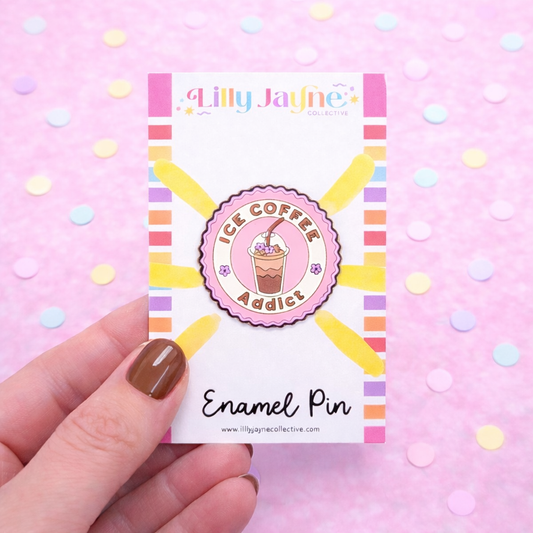 Ice Coffee Addict Enamel Pin