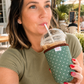 Sage Green Polka Dot - Rayni Cup Cozy - Reusable Coffee Sleeve (16oz)