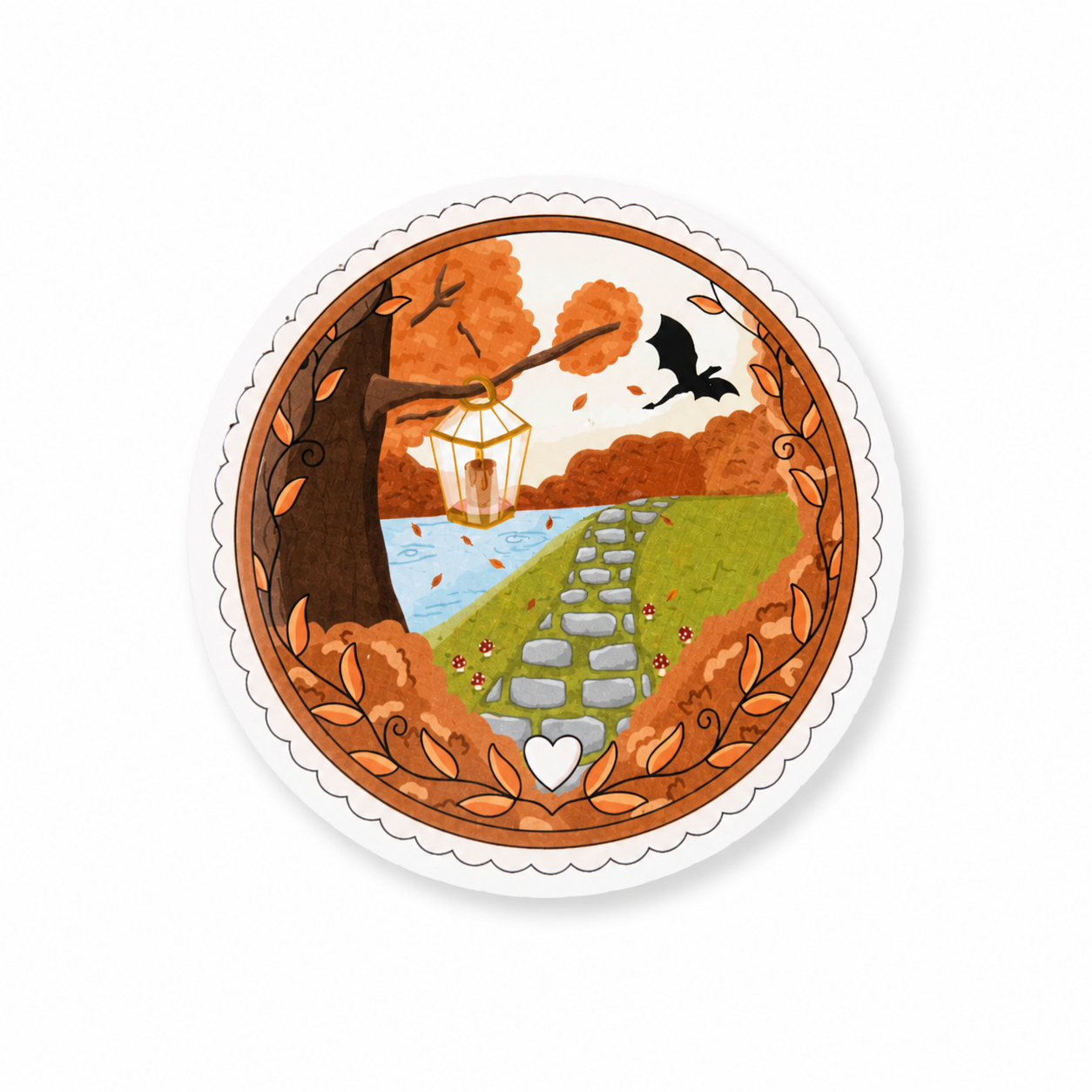 Autumn Whimsy Vinyl Sticker | 7cm Bookish Decal | Matte & Holographic Stars Finish