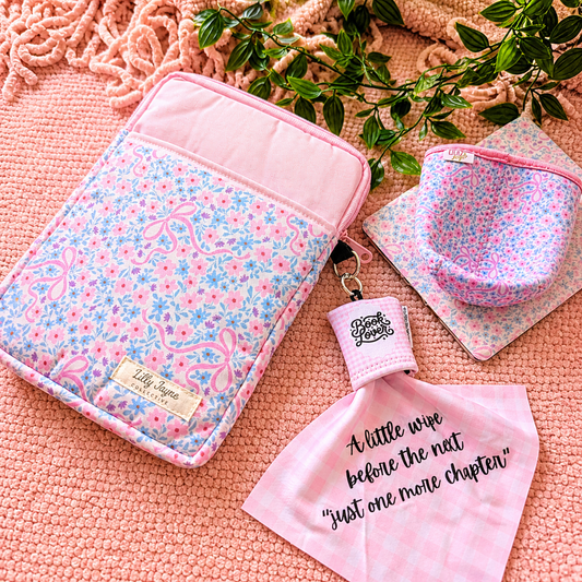 E-reader / Tablet Sleeve / Case / Book Sleeve - Floral Bow