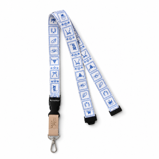 Coastal Cowboy Fabric Lanyard | Detachable Silver clip