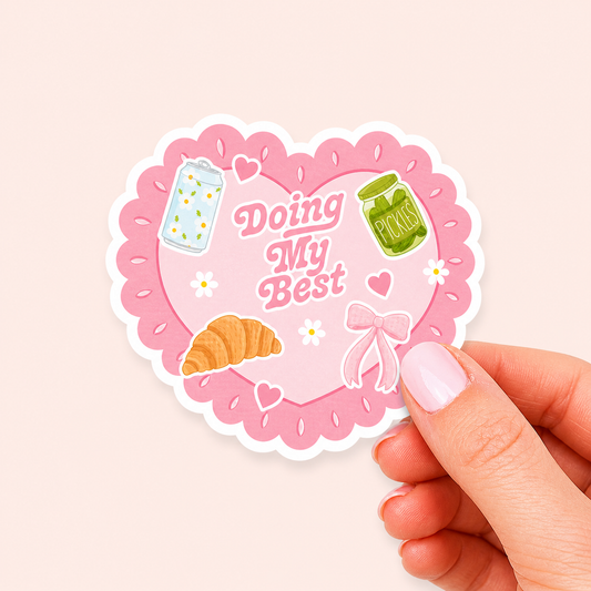 Doing my best Vinyl Sticker | 7cm Bookish Decal | Matte & Holographic Stars Finish