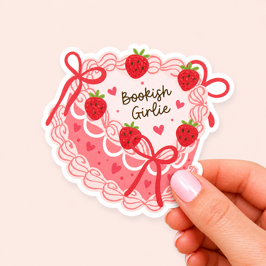 Bookish Girlie Vinyl Sticker | 7cm Bookish Decal | Matte & Holographic Stars Finish