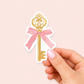 Gold Key Vinyl Sticker | 7cm Bookish Decal | Matte & Holographic Stars Finish