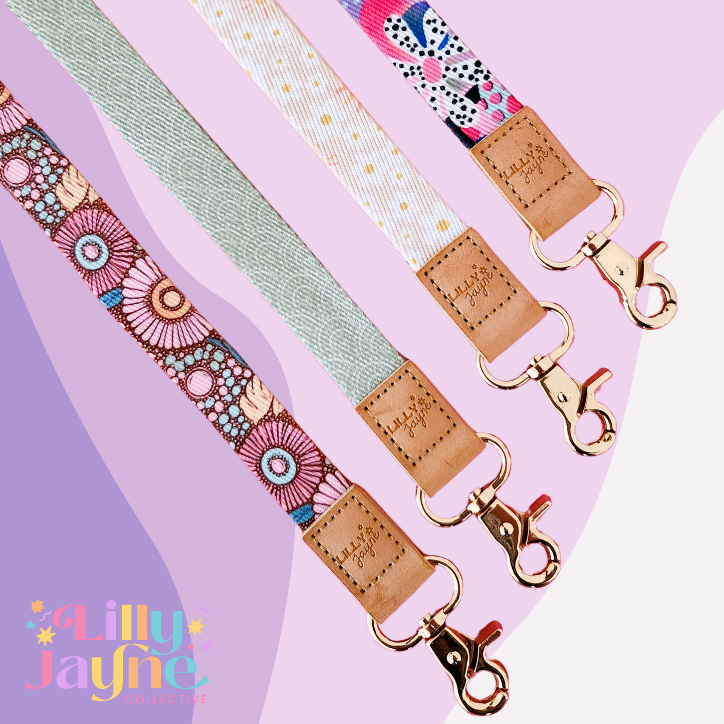Blue Petal Fabric Lanyard