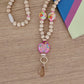 Wooden Bead Personalised Lanyard - Teach Love Inspire