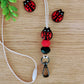Ladybug Beaded Lanyard