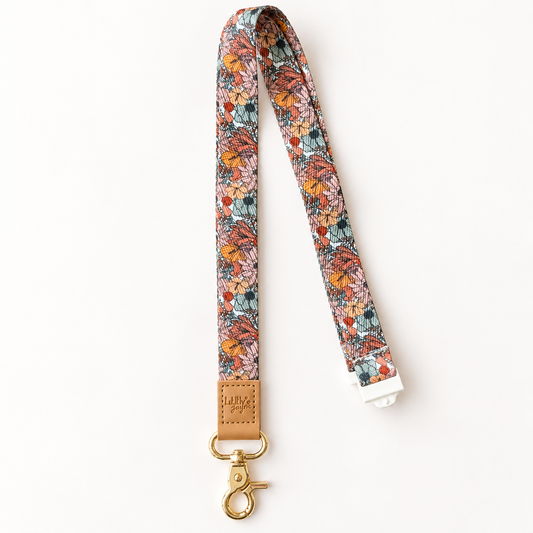 Winter Blooms Fabric Lanyard